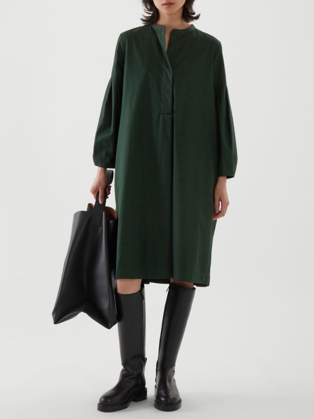 COS | back pleated shirt dress